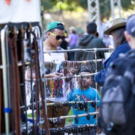 Belts and wristband stall at NAIDOC in the City, Hyde Park, 2013