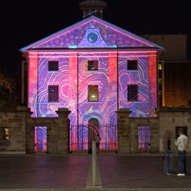 Hyde Park Barracks lit up for Christmas, Macquarie Street Sydney, 2006