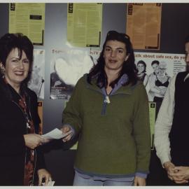 Clover Moore MP presents funds to Positive Women's Coordinator, 1997