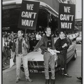 ACT UP protest against gatekeeping HIV/AIDS medication, Market Street Sydney, 1991