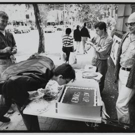 ACT UP cake stall, Oxford Street Sydney, 1990