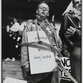 ACT UP protest at AIDS conference, 1990