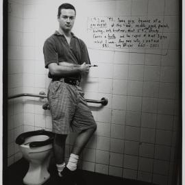 AIDS Council of NSW (ACON) worker writes rape warning message, University of Sydney, 1993