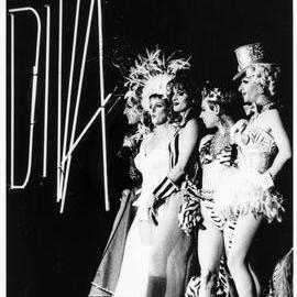 Drag performers and DIVA sign, 1994