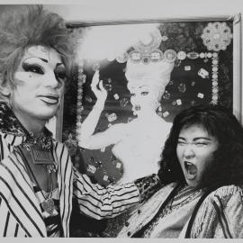 Drag queen, Sugar Shack Ashley, and friend, 1990