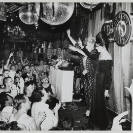 Dot and Fanny address crowd at Boys Own Bake Off, Oxford Street Darlinghurst 1994