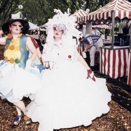 Food-inspired costumes, Food and Wine Fair, Hyde Park Elizabeth Street Sydney 1999