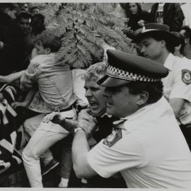 Police arrest demonstrators, Fitzroy Gardens Potts Point, no date