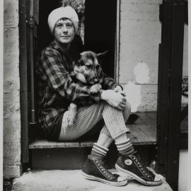 Alex Harding with his dog, no date