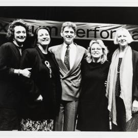 Wayne Harrison with stars of the Sydney Theatre Company, 1990