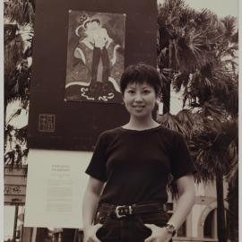 Happy Ho (Yin Yen Ho) with her art in Taylor Square Darlinghurst, no date