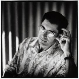 Dino Hodge at QueerLit event, 1993