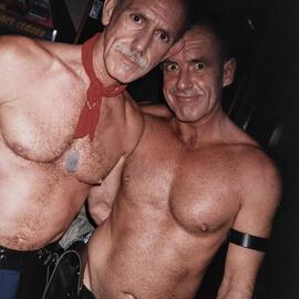 Geoff Honnor and Lance Feeney at the Ice Bar, 2001