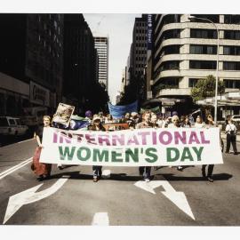 Demonstrators at International Women's Day march, George Street Sydney, 1998