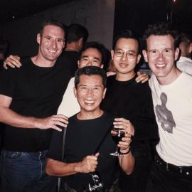 William Yang with Katana Klub attendees at The Globe, King Street Sydney, 1998
