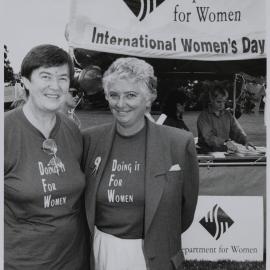 Helen Leonard and Caralyn Bloch at the International Women's Day Rally, 1996