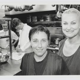 Margie Harris and Christine Manfield at Paramount Restaurant, Macleay Street Potts Point, 1997