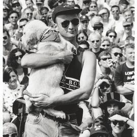 Dog show participant, Mardi Gras Fair Day, Jubilee Park Glebe, 1996