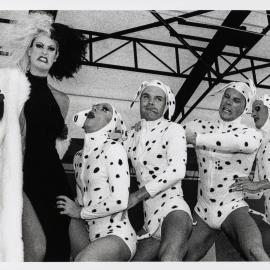 Transformers as Dalmatian dancers with Cruella de Vil at the Dog Show,  Mardi Gras Fair Day, Jubilee Park Glebe, 1997