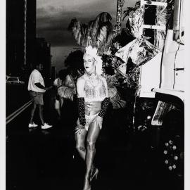 Parade entrant, Sydney Gay and Lesbian Mardi Gras Parade, 1990