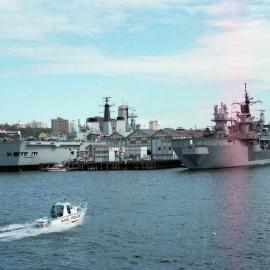 Naval vessels on Sydney Harbour, Navy 75th anniversary celebration, 1986