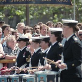 Drummers, Navy 75th anniversary parade, 1986