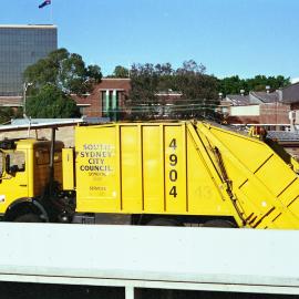 South Sydney Council truck at Epsom Road depot Zetland, 1989