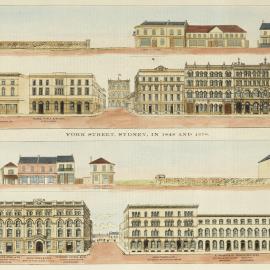 Engraving - Comparison of York Street Sydney, 1848 and 1878