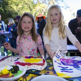 Kids painting at the artwork tables, NAIDOC In The City, Hyde Park, 2014