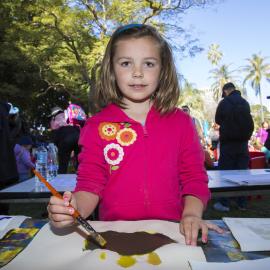 A child painting at the artwork tables, NAIDOC In The City, Hyde Park, 2014
