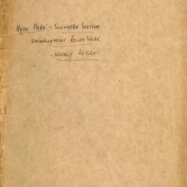 File - Unemployment Relief Fund returns for Hyde Park reconstruction, Sydney, 1933-1934 