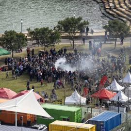 Smoking ceremony for NAIDOC Blak Markets at Nawi Cove, Barangaroo Reserve Barangaroo, 2016