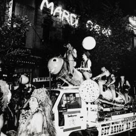 Headquarters float, Sydney Gay and Lesbian Mardi Gras parade, Oxford Street Darlinghurst, 1994