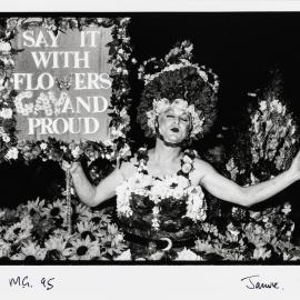 Say it with Flowers float, Sydney Gay and Lesbian Mardi Gras parade, Oxford Street Darlinghurst, 1995