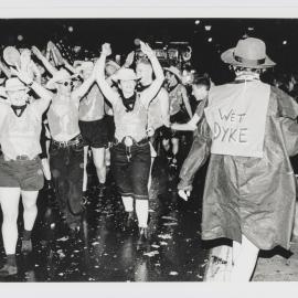 Melbourne Bootscooters, Sydney Gay and Lesbian Mardi Gras parade, Oxford Street Darlinghurst, 1995