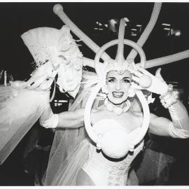 Parade entrant in Sydney Gay and Lesbian Mardi Gras Parade, Darlinghurst, 1997