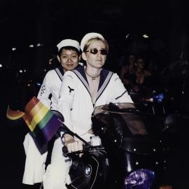 Dykes on Bikes, Sydney Gay and Lesbian Mardi Gras parade, Oxford Street Darlinghurst, 1998