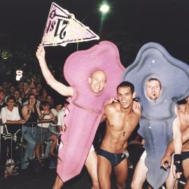 Parade entrants in Sydney Gay and Lesbian Mardi Gras Parade, Darlinghurst, 1999