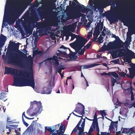 Greek float in Sydney Gay and Lesbian Mardi Gras Parade, Flinders Street Darlinghurst, 1996