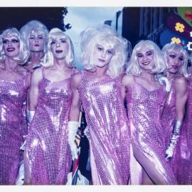 Parade entrants in Sydney Gay and Lesbian Mardi Gras Parade, Liverpool Street Sydney, 1996