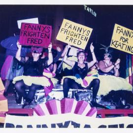 Fannys float in Sydney Gay and Lesbian Mardi Gras Parade, Darlinghurst, 1996