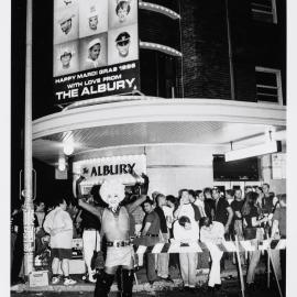 Polly at the Albury Hotel, Sydney Gay and Lesbian Mardi Gras recovery party, Oxford Street Paddington, 1996