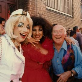 Claire De Lune, Maria Venuti and Bernard King at Sydney Gay and Lesbian Mardi Gras Festival, 1998