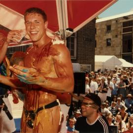 Frocks on the Rocks fashion parade, Sydney Gay and Lesbian Mardi Gras Festival, The Rocks, 1998