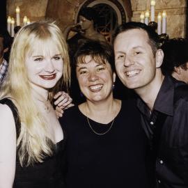 Helen Razer, Julie McCrossin and Mark Trevorrow at The Stars Come Out variety gala, State Theatre, Market Street Sydney, 1999