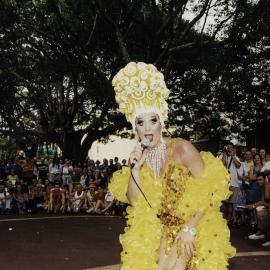 Maude Boate at Frocks @ Fox fashion parade, Fox Studios Moore Park, 2001