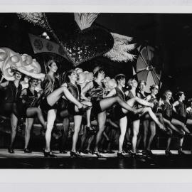 Chorus line performance at Mardi Gras Party, Sydney Showground Moore Park, 1992