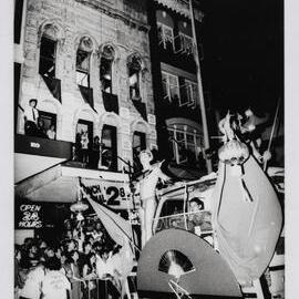 Parade float, Sydney Gay and Lesbian Mardi Gras Parade, Oxford Street Darlinghurst, 1993