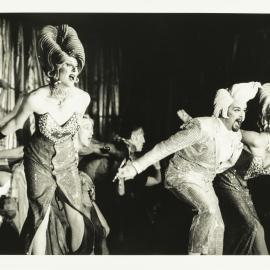 Drag performers, Sydney Gay and Lesbian Mardi Gras Party, Royal Hall of Industries Moore Park, 1996
