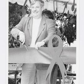 Armistead Maupin opens the Food and Wine Fair, Hyde Park Sydney, 1996